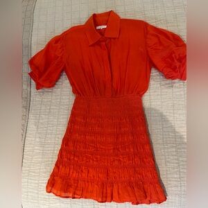 Frame Vibrant Orange Mini Dress